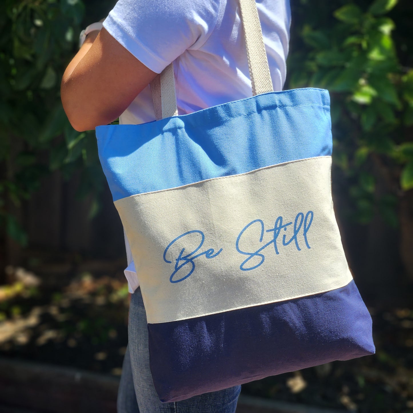 Be Still Blue Tote Bag