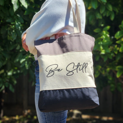 Be Still Black Tote Bag