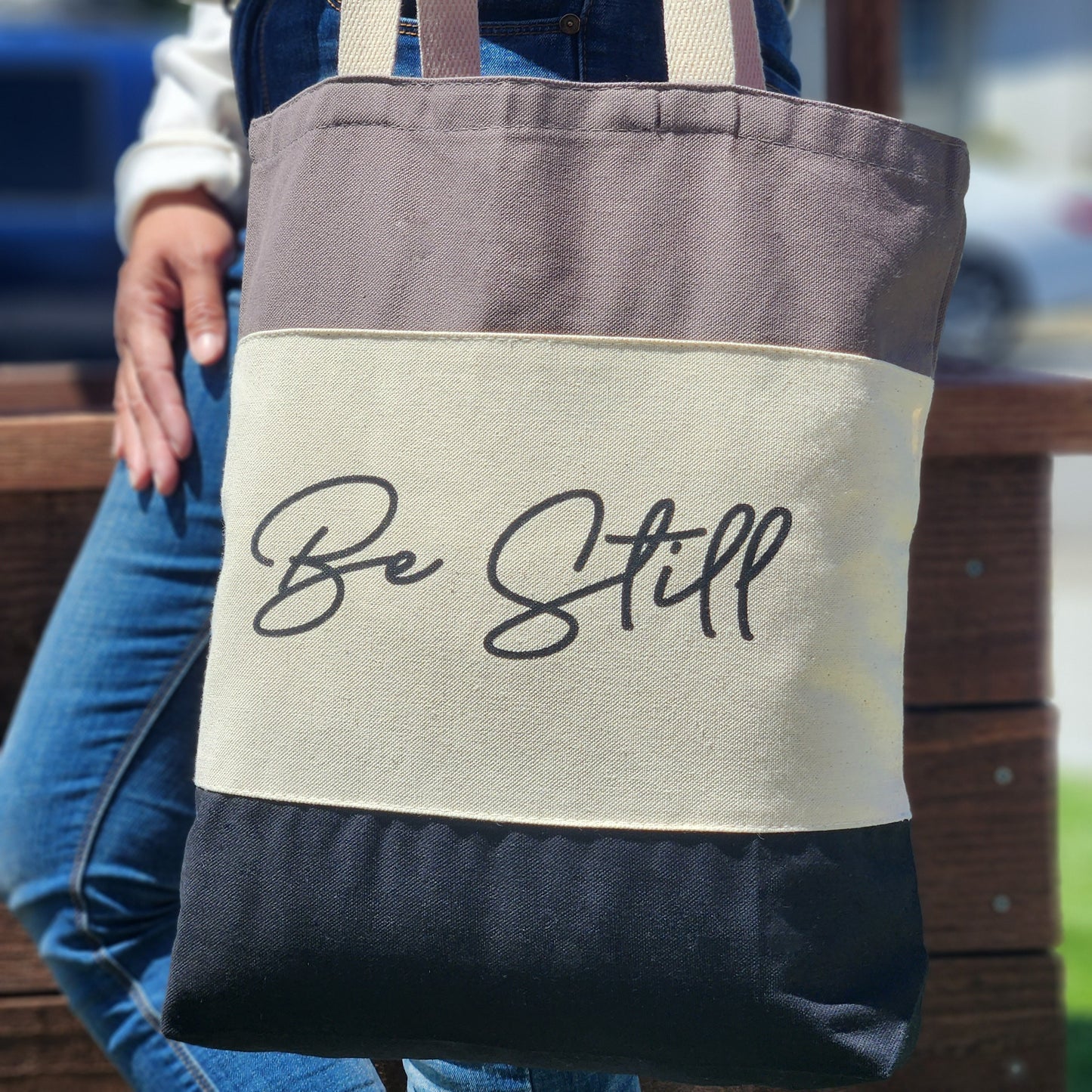 Be Still Black Tote Bag